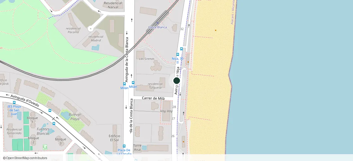 Mapa de la zona de Av. de Niza 41, Alicante
