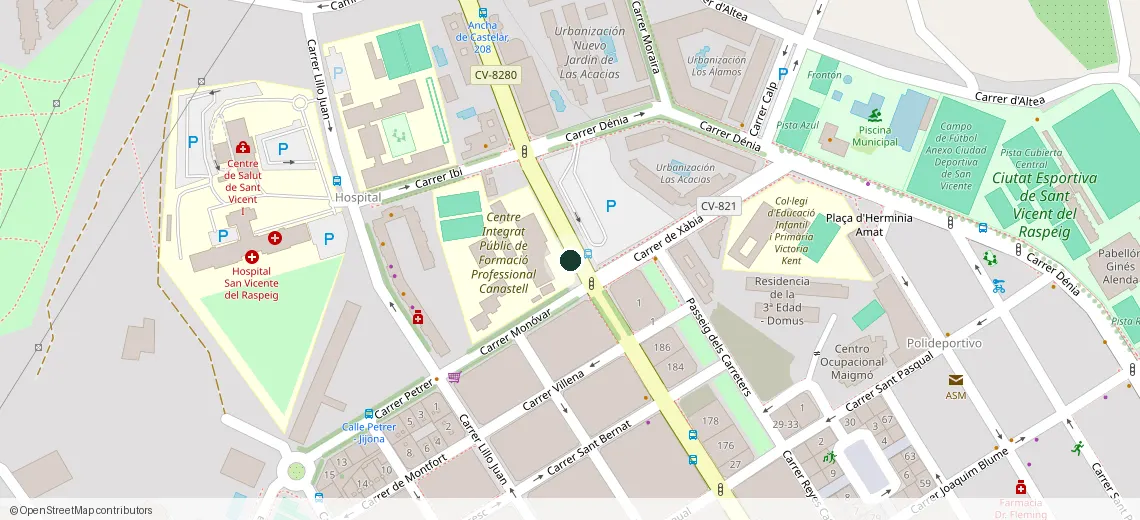 Mapa de la zona de C/ Ancha de Castelar 8, San Vicente del Raspeig